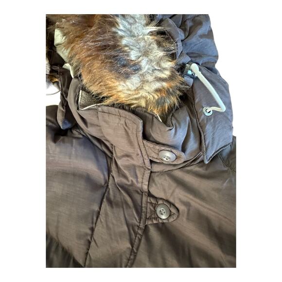 Eastern Mountain Sports Browm down coat removable Faux fur Hood size medium - Picture 5 of 12